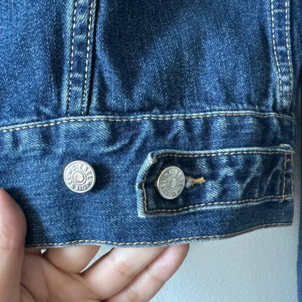 Diesel Cropped Denim Jacket, Size Small - Picture 6 of 6